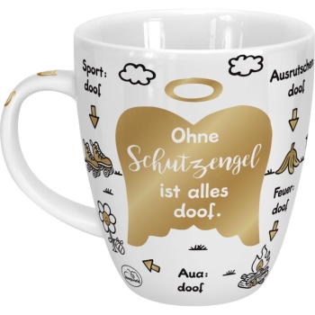 Tasse Porzellan ODIAD Engel - Ohne Schutzengel ist alles doof 400ml