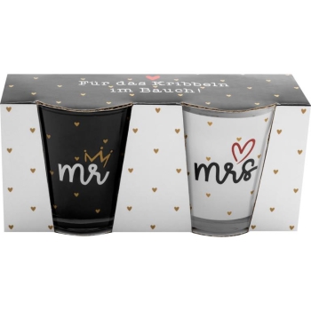2er Set Schnapsglas Schnaps Mr / Mrs 6cl