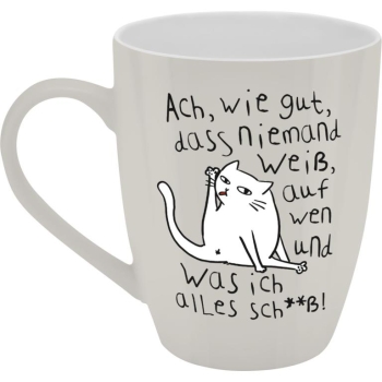 Becher Porzellan Herrlich Böser Becher Niemand Weiss 350ml