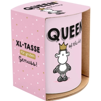 XL Tasse Porzellan Queen mit Goldauflage 600 ml