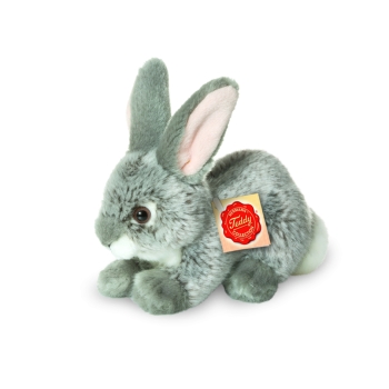 Plüschtier Hase sitzend grau 18cm