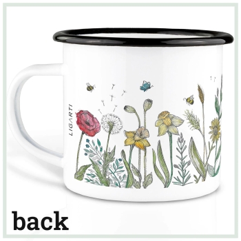 Tasse aus Emaille Blumenwiese 300ml