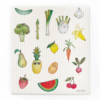 3er Set Schwammtücher Obst & Gemüse