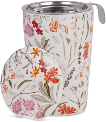 Trinkbecher Teaeve Porzellan mit Deckel & Edelstahlsieb Mira350ml