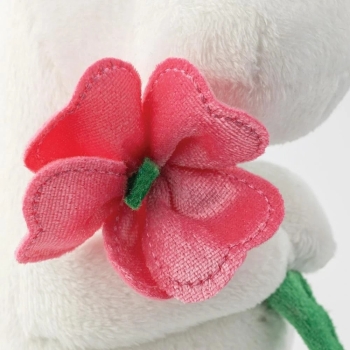 Plüschfigur Mumin mit rosa Blume 16cm