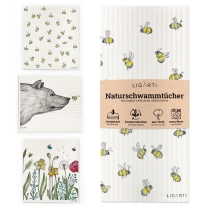 3er Set Schwammtücher Bienchen und Blümchen