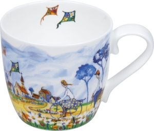 Henkelbecher Porzellan Kites and Cycling by Portchie 425ml