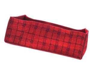 Körbchen Tweed aus Nadelfilz länglich groß in purpur-mohn