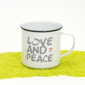 Henkelbecher Happy Metal Mug Love & Peace 400ml