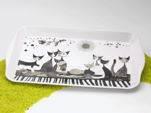 Tablett aus Metall Rosina Wachtmeister - Cats Sepia 32 x 2 x 19 cm 