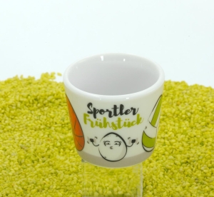 Eierbecher aus Porzellan Sport