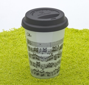 Coffee To Go Becher Porzellan Libretto Vivaldi weiß 380ml