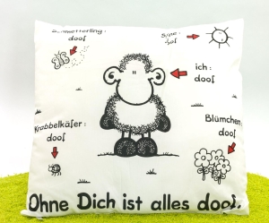 Kissen ODIAD in weiß - Ohne Dich ist alles doof