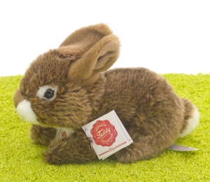 Plüschtier Hase sitzend braun 19cm