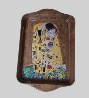 Tablett aus Metall Gustav Klimt - Der Kuss 21 x 2 x 14 cm
