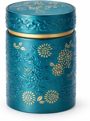 Teedose Case Yumiko rund petrol 150g