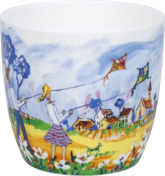 Henkelbecher Porzellan Kites and Cycling by Portchie 425ml