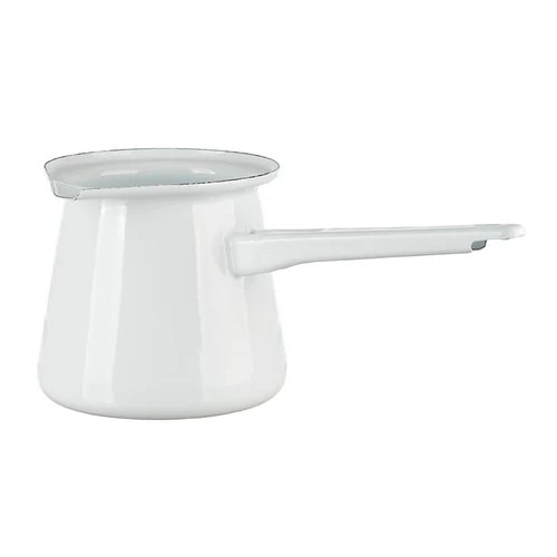 Kännchen für Kaffee aus Emaille in weiß 700ml