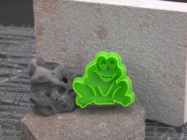 Ausstecher aus Kunststoff zum Prägen Frosch grün 5cm