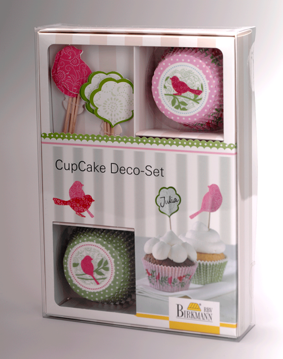 36er Deko Set Cup Cake Vogel