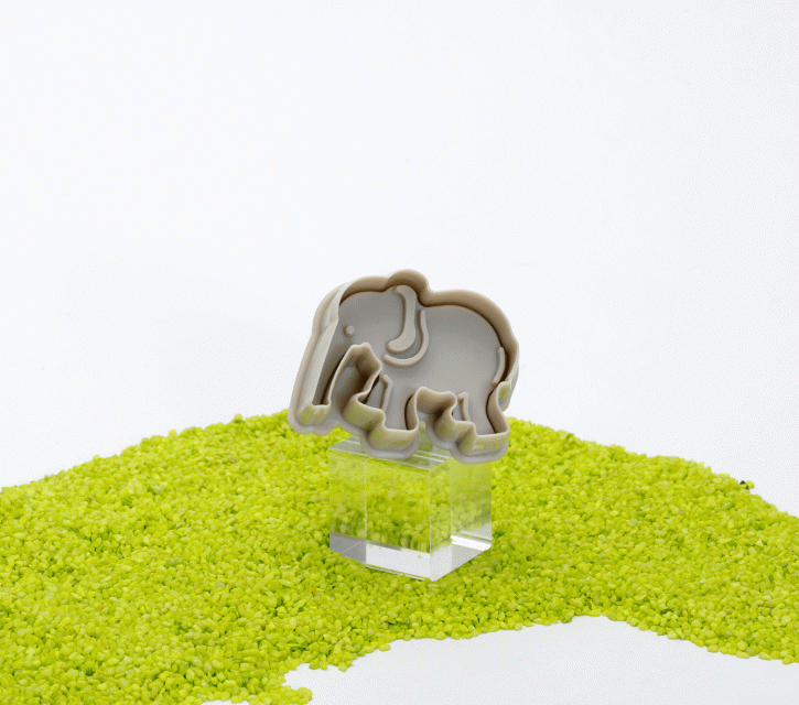 Ausstecher aus Kunststoff zum Prägen Elefant grau 6cm