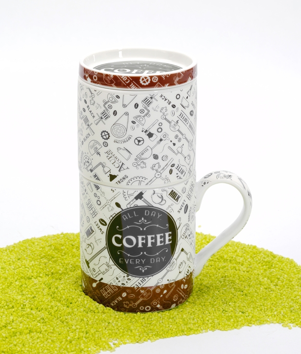Kaffeemaschine Porzellan - Coffee for one -Talk 330ml