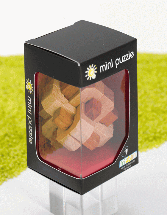 3D IQ Test Holz Puzzle Mix Knoten 4,7 x 7,8 x 4,7 cm