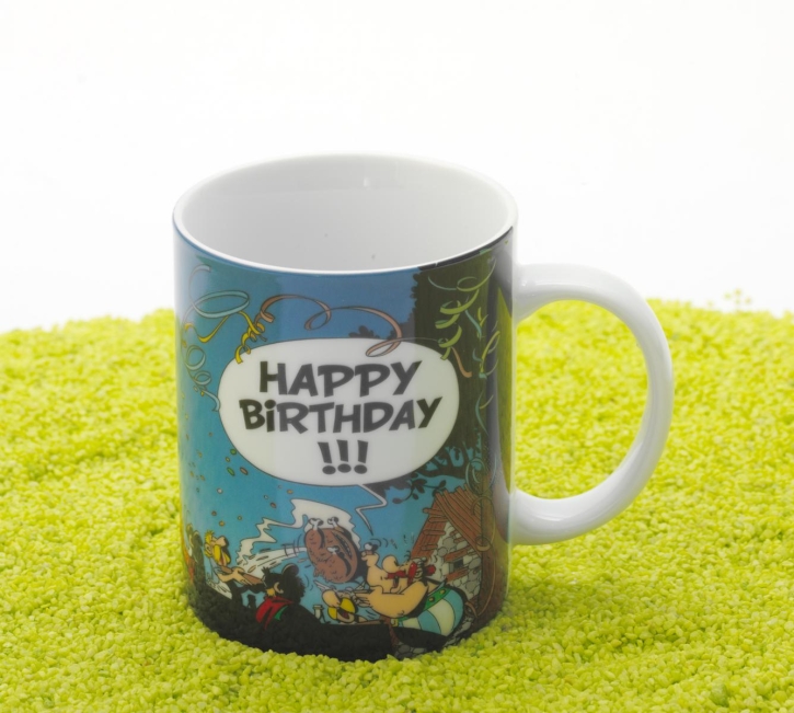 Henkelbecher Porzellan Asterix - Happy Birthday!!! 300ml