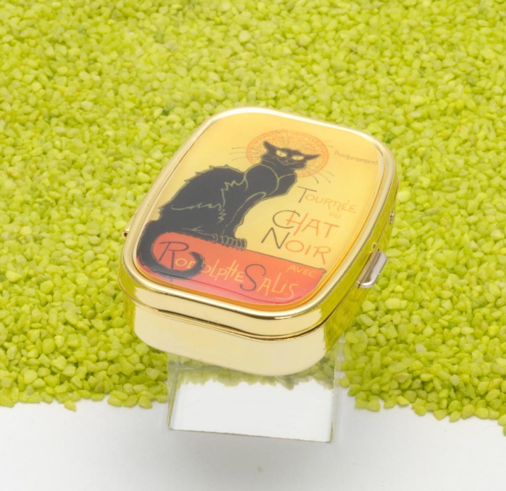 Pillendose eckig Chat Noir