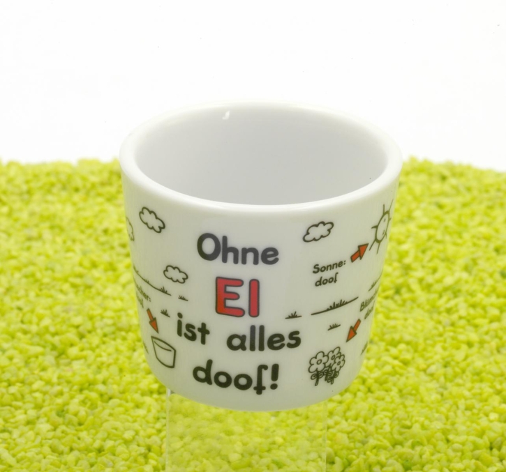 Eierbecher aus Porzellan OEIAD - Ohne Ei ist alles doof