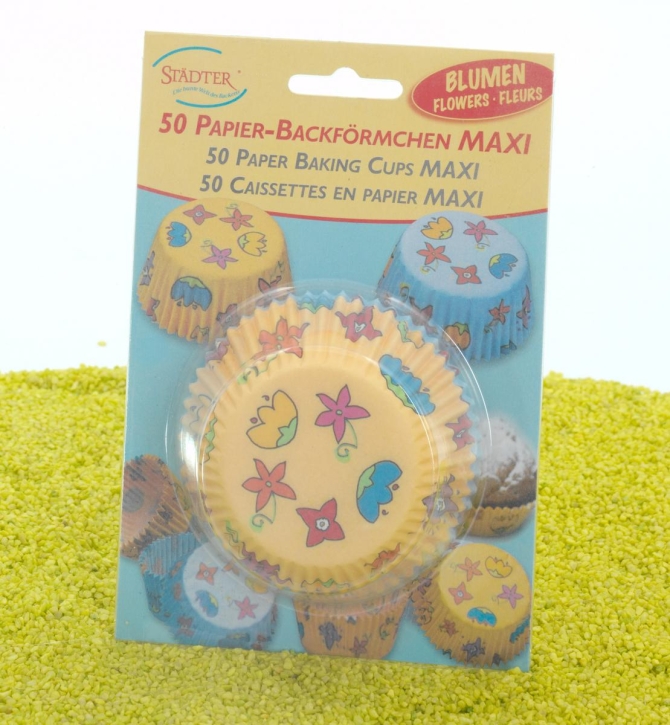Papierbackförmchen Maxi Blumen 50Stk