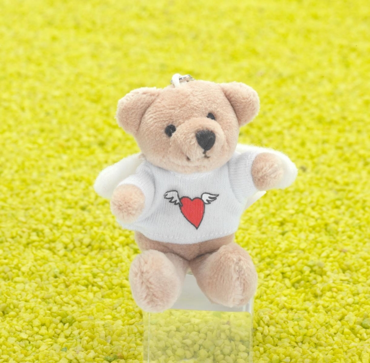 Schlüsselanhänger Supermini Engelbär "Geflügeltes Herz" 6cm