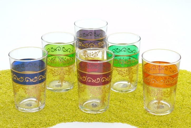 6er Set Teeglas Dina 120 ml in 6 verschiedenen Farben