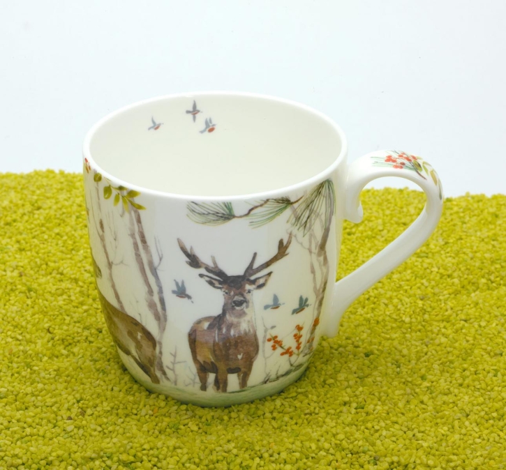 Henkelbecher Porzellan Victoria Lowe - Winter Deer 450ml