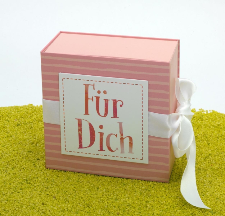 Geschenkschachtel mit Schleife - Für Dich 13 x 13 cm