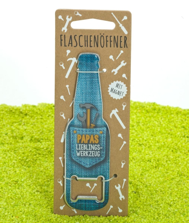 Flaschenöffner Bieröffner mit Magnet  - Papas Lieblingswerkzeug