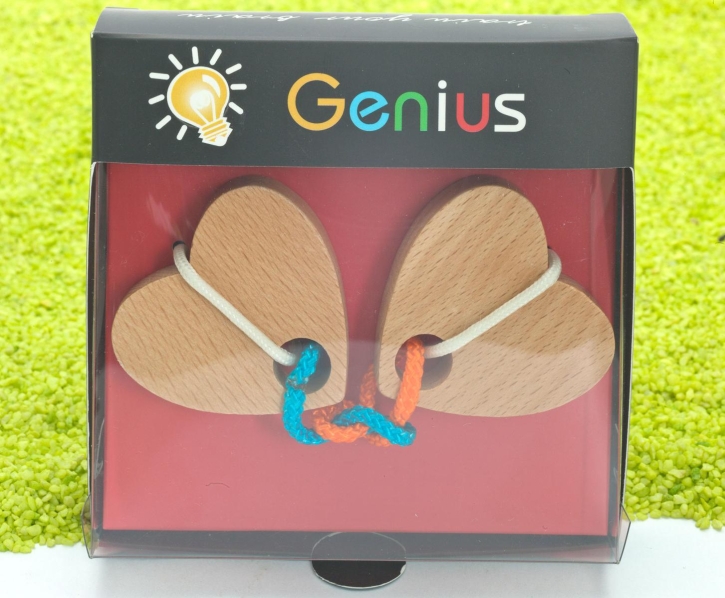 IQ Test Holz Puzzle Genius 2 Herzen