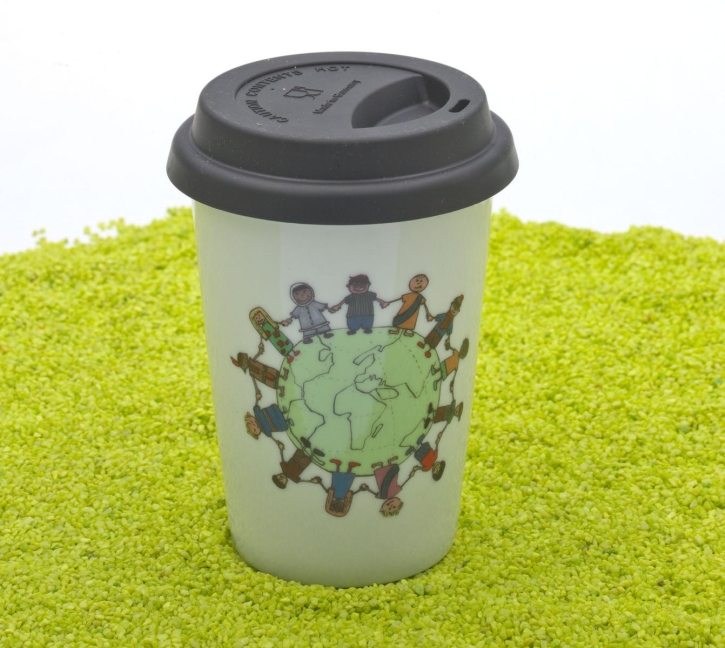Coffee To Go Becher Porzellan Eco - It´s our Earth 380ml