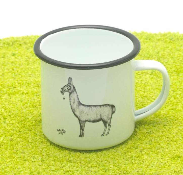 Tasse aus Emaille Lama 300ml