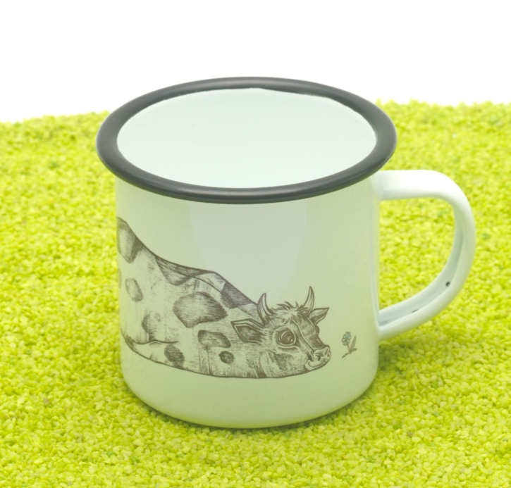 Tasse aus Emaille Rita (Kuh) 300ml