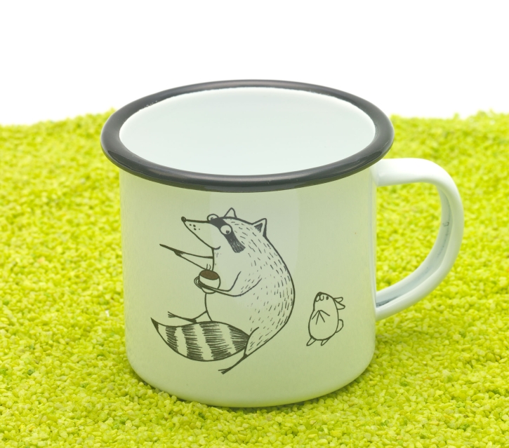 Tasse aus Emaille Kaffeeninchen (Kaninchen, Hase) 300ml