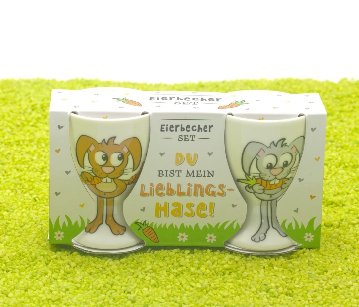 2er Set Eierbecher aus Porzellan Mein Lieblingshase