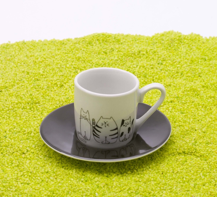 Espressotasse Porzellan Funny Cats (Katze) 85ml