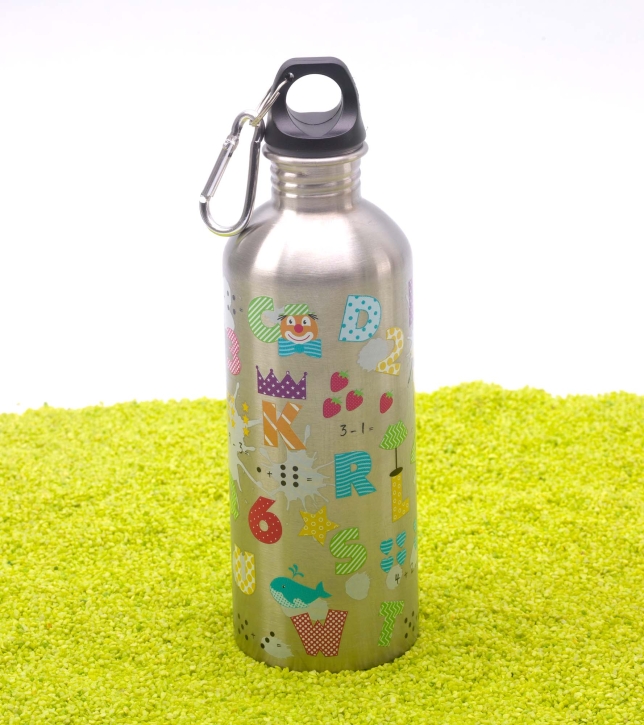 Trinkflasche Edelstahl doppelwandig Cool Bottle ABC 600ml
