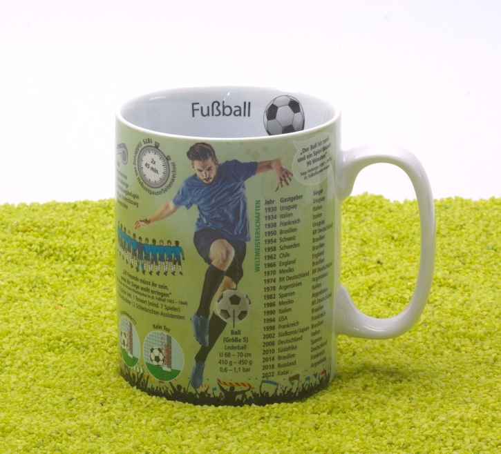 Wissensbecher Porzellan Fussball 490ml