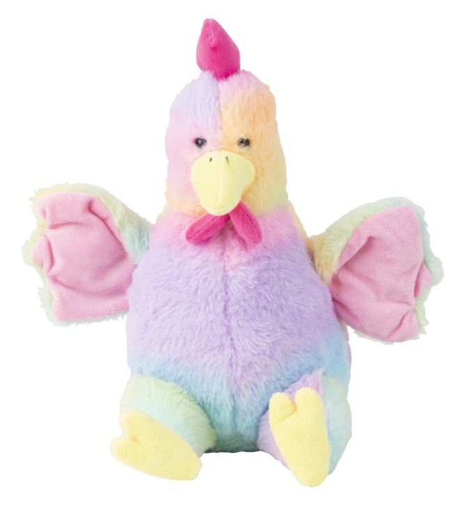 Plüschtier Huhn in Regenbogenfarben 26 cm