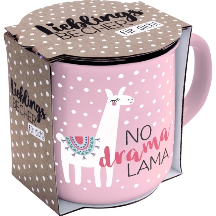 Becher Porzellan "Lieblingsbecher für Dich" Lama 350 ml