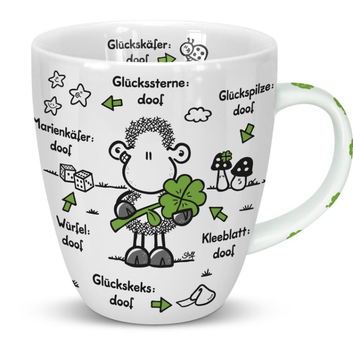 Tasse Porzellan ODIAD Glück - Ohne Glück ist alles doof 400ml