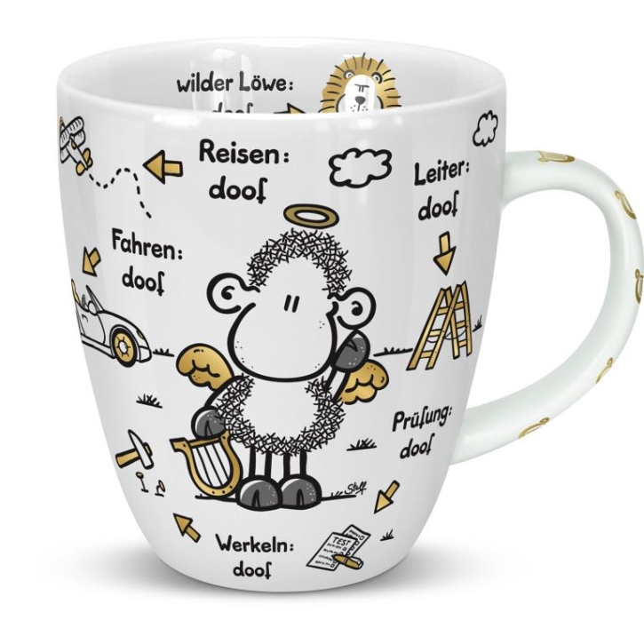 Tasse Porzellan ODIAD Engel - Ohne Schutzengel ist alles doof 400ml