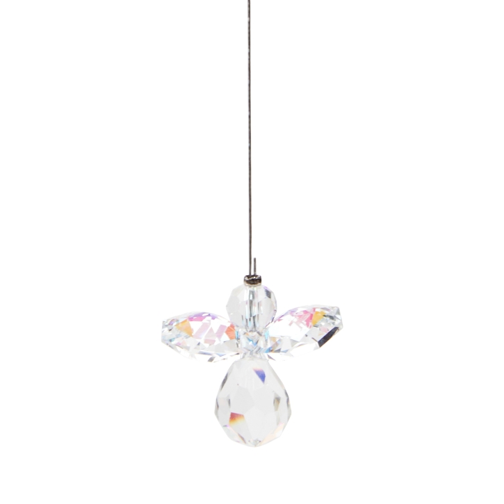 Schutzengel aus Glas Nordlicht im Organzasäckchen